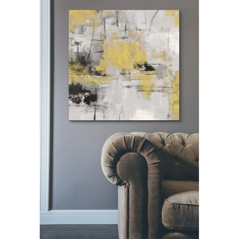 « stone jardins iii yellow », reproduction de peinture à l’acrylique sur toile encadrée, H 12 po x l 12 po x P 0,75 po