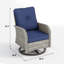 Ensemble de 4 chaises berçantes pivotantes en osier avec sièges rembourrés 4 pièces-249945077