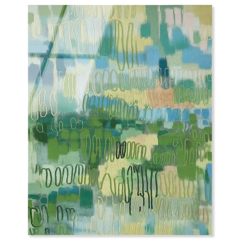 «Field of Green Texture I», reproduction acrylique par Art Remedy, H 20 po x l 16 po