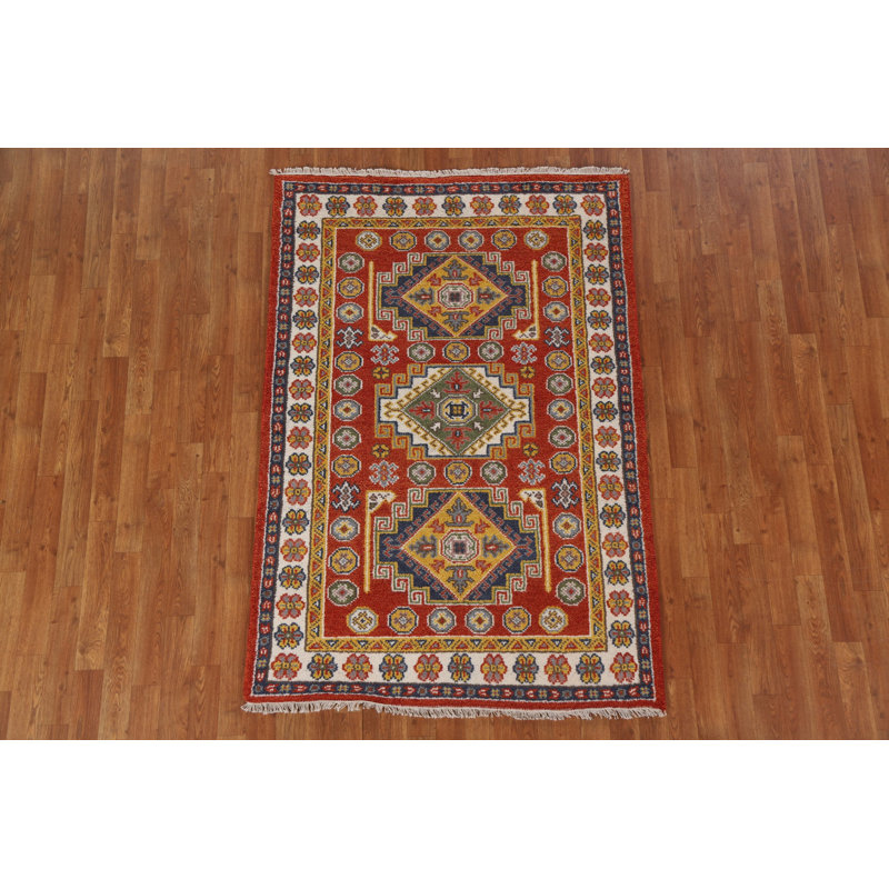 One-of-a-Kind Rectangle 4'0" X 5'10" New Age Wool Area Rug in