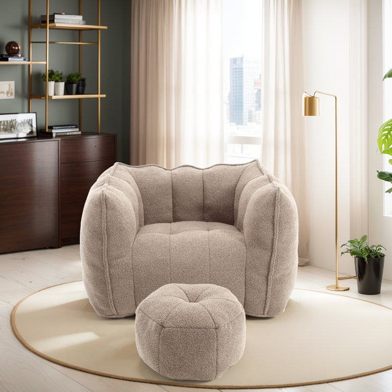 Polyester Bean Bag Chair, Coffee Polyester