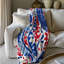 Motifs cramoisis et cobalt - couverture Sherpa de qualité supérieure 1 pièce-101008393