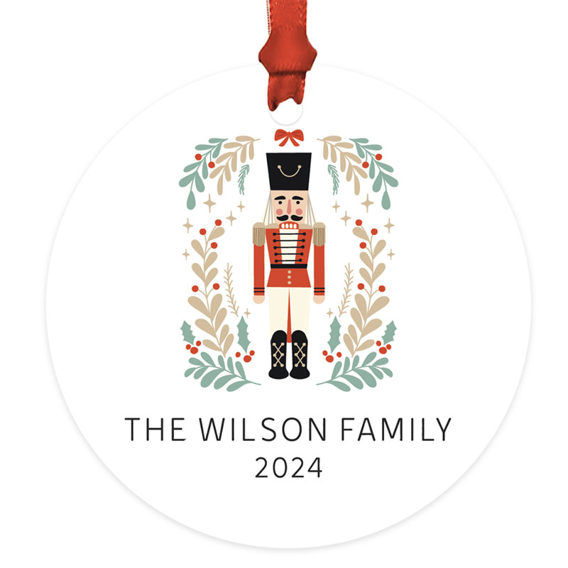 Custom Soldier Nutcracker With Wreath Metal Ornament, Yes