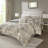 7 Piece Textured Cotton Blend Comforter Set Gray King-119417070