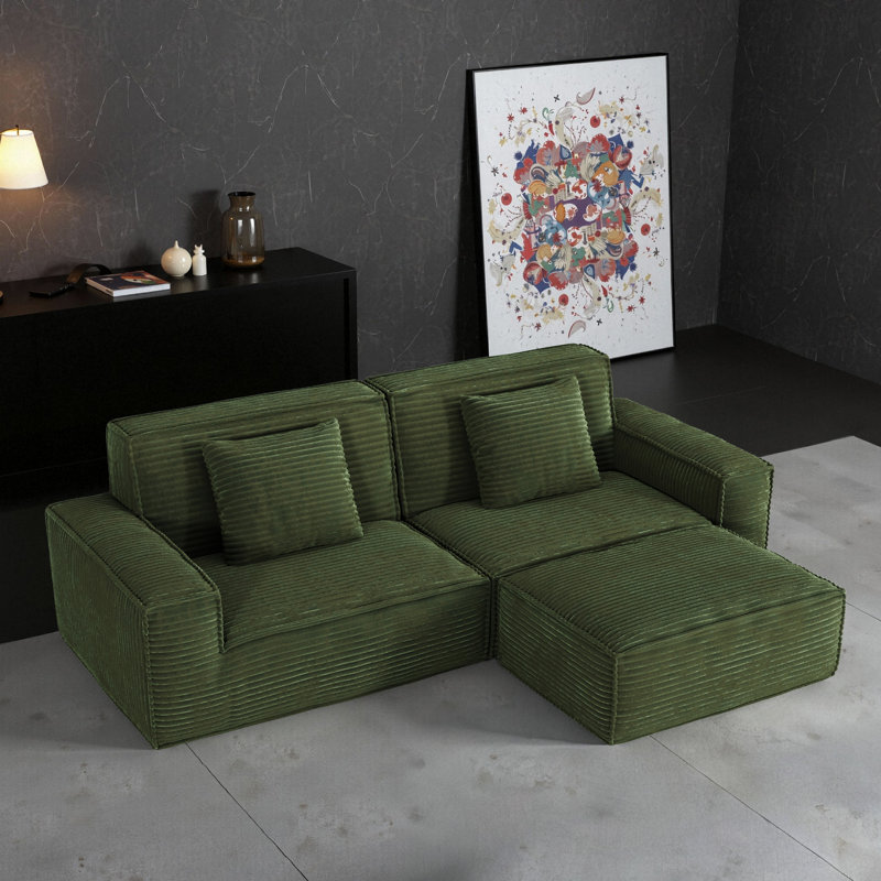 106,3 po avec de grandes rayures, microfibre, style moderne, mousse à haut rebond, 3 sièges, pédale droite, siège profond pour la chambre à coucher, éponge double rayée, large détente
