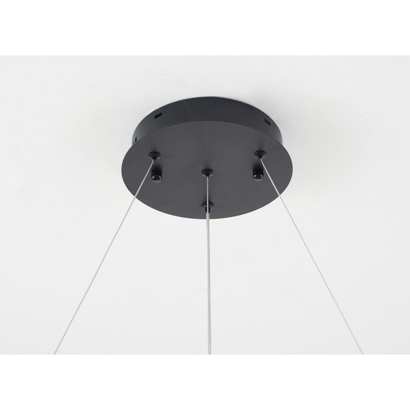 Modern LED Round Halo Confetti Chandelier , Sand Black, Yes