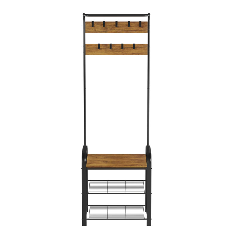 Hall Tree 60.9cm Wide with Bench and Shoe Storage
