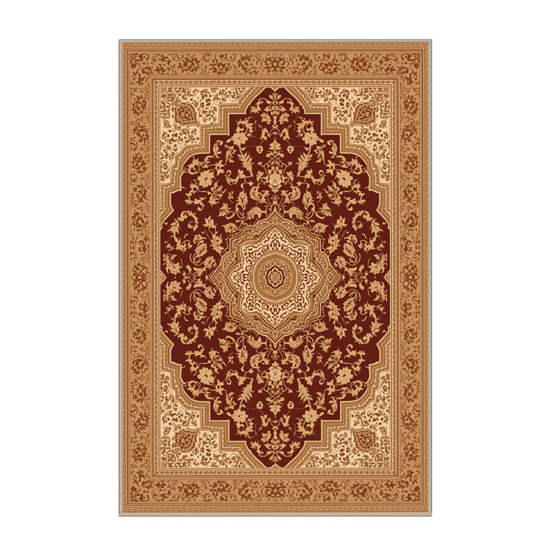 Tapis oriental traditionnel brun oriate lavable à la machine Osiyo, 7 x 10