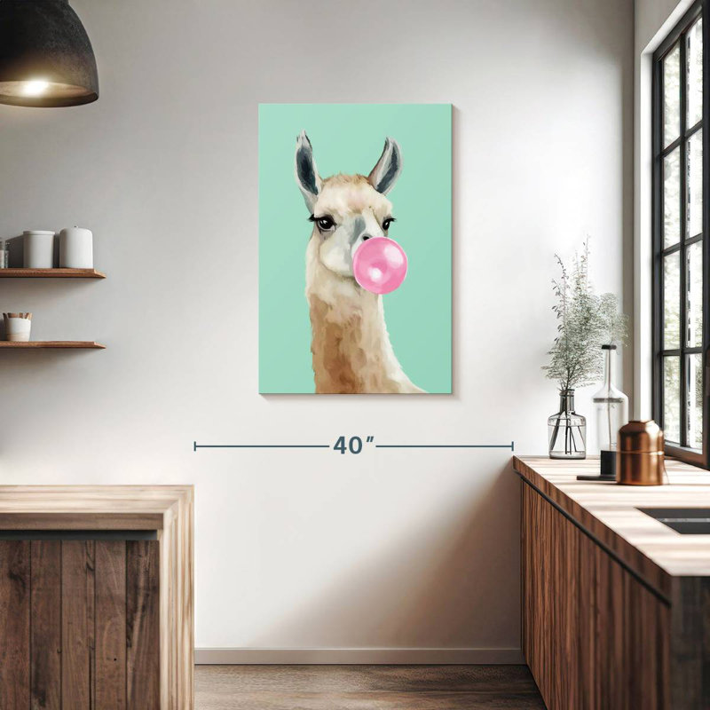 Ketti Bubble Gum Llama II, 36" H x 24" W