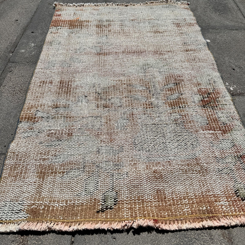 Tapis turc classique rétro classique beige idéal pour la chambre à coucher ou le vestibule avec un design antique