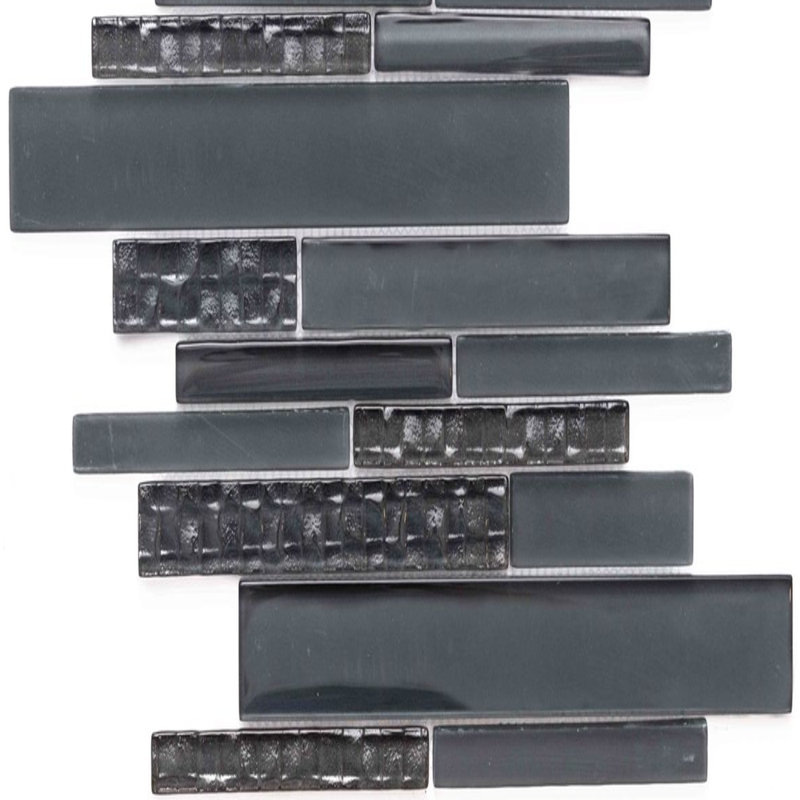 Karma Linear Frosted Tile, Dark Gray