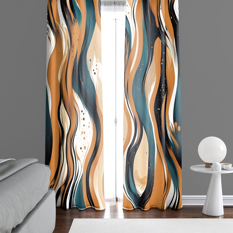 Paire de rideaux semi-transparents en polyester Germien, L 40 po x L 52 po