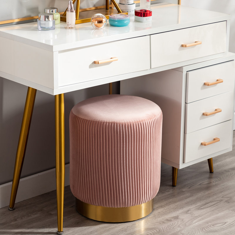 Ceilia Footstool, Salmon Pink