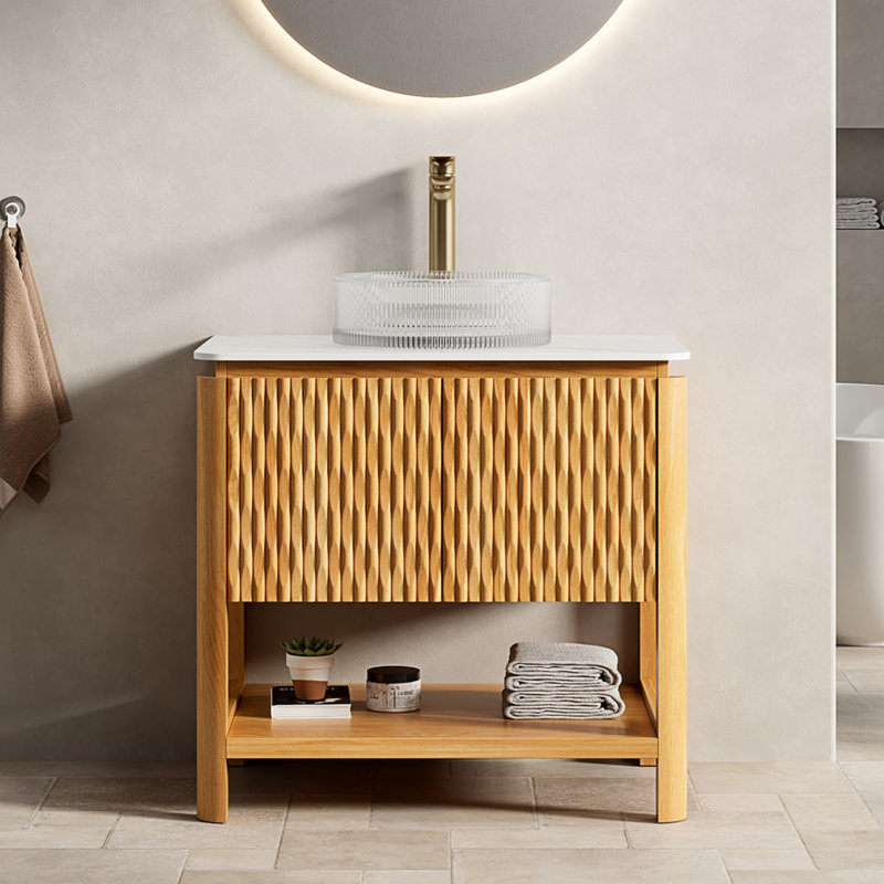 Meuble-lavabo de salle de bain moderne avec 2 portes et tablette ouverte 30 po Modern & Contemporary, 30"