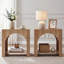 Table de bout 27,56 "en arche de style campagnard, table d'appoint moderne avec tablette de rangement ouverte pour le salon, ensemble de 2-129912494