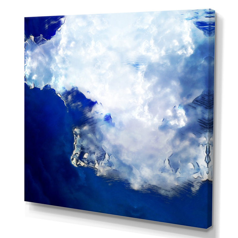 Espace abstrait bleu, H 36 po x l 36 po x P 1,5 po, Toile tendue