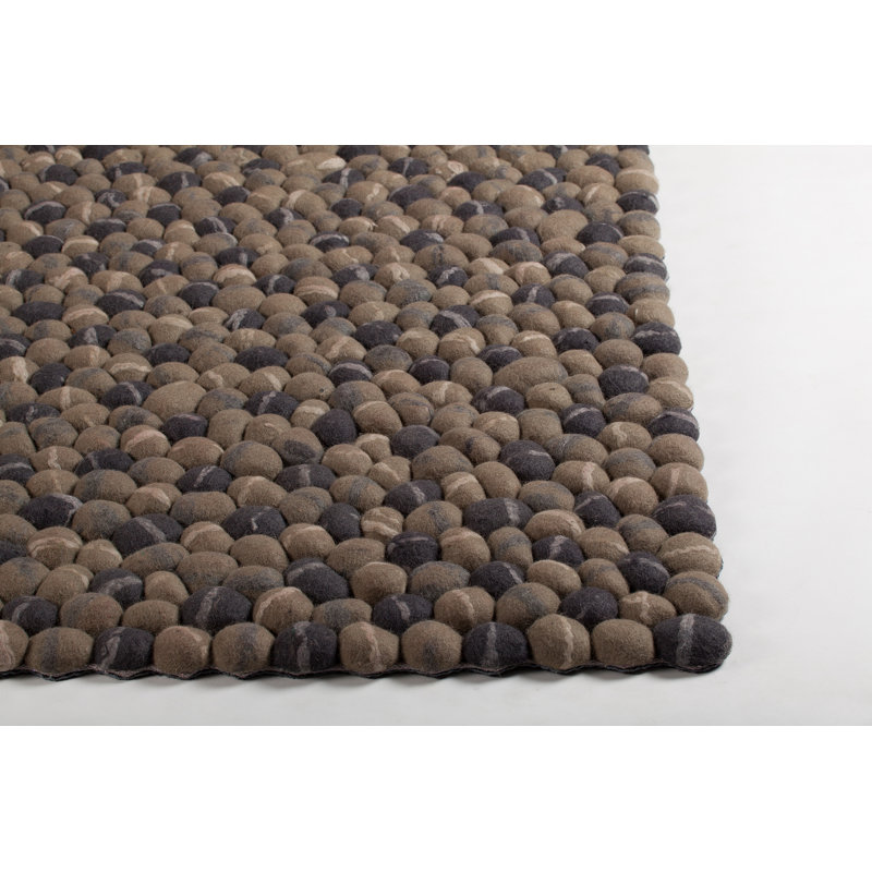 Pebbles Hand-Woven Contemporary Wool Rug, Rectangle 5' x 7'6"