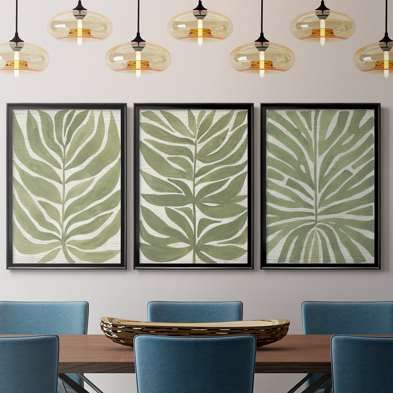 Driftwood Palm Leaf I - Toile tendue avec châssis sur mesure - 3 pièces