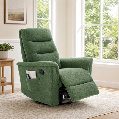 Fauteuil de massage manuel inclinable avec nœuds vibrants à 8 points - avec pivot de 270 °, rangement latéral à poches, pour le salon ou la chambre de bébé