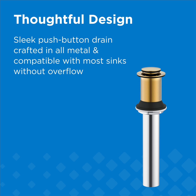 1-1/4 in. Touch-Down Bathroom Sink Drain without Overflow, Brushed Gold
