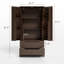 Garde-manger avec portes d'armoire de style réfrigérateur, 2 grands tiroirs et poignées encastrées pour la cuisine ou le salon-666956484