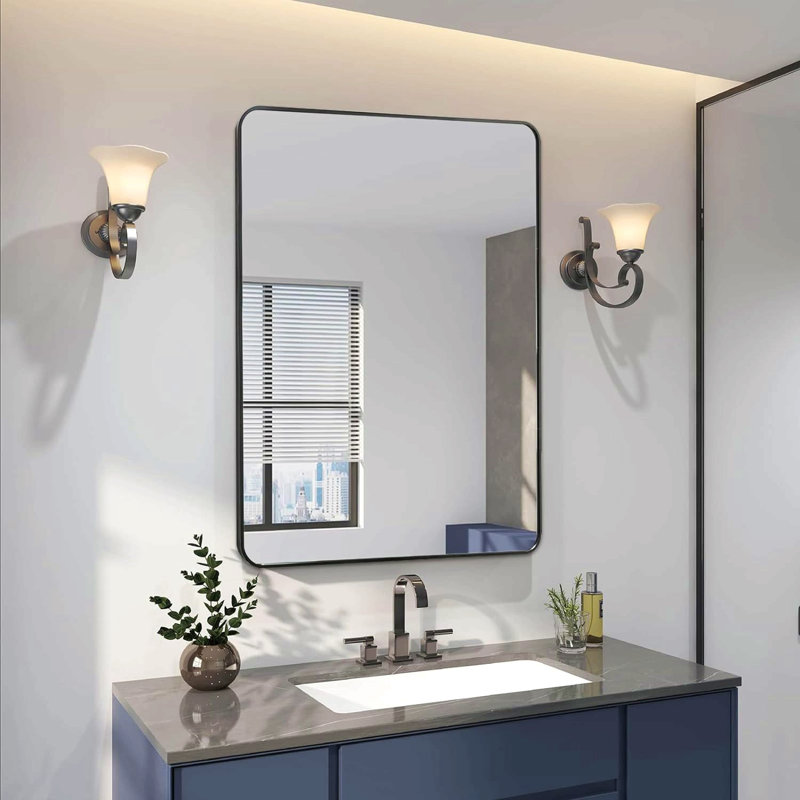 Miroir de salle de bain 24x36, Noir, 36 po x 24 po