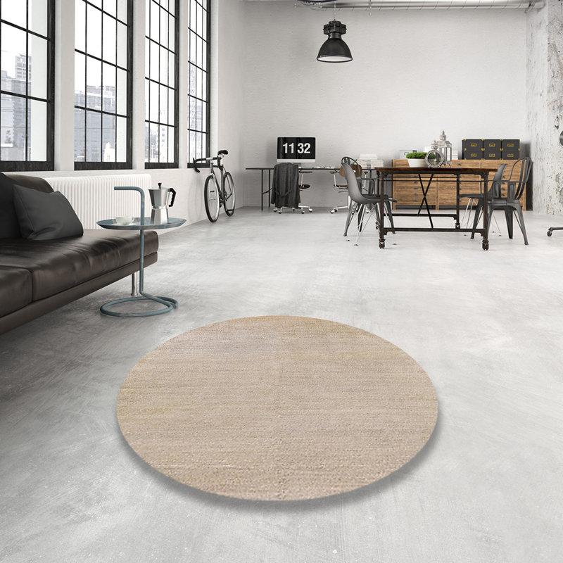 Tapis oriental ivoire / beige Juergen, Rond 4 pi