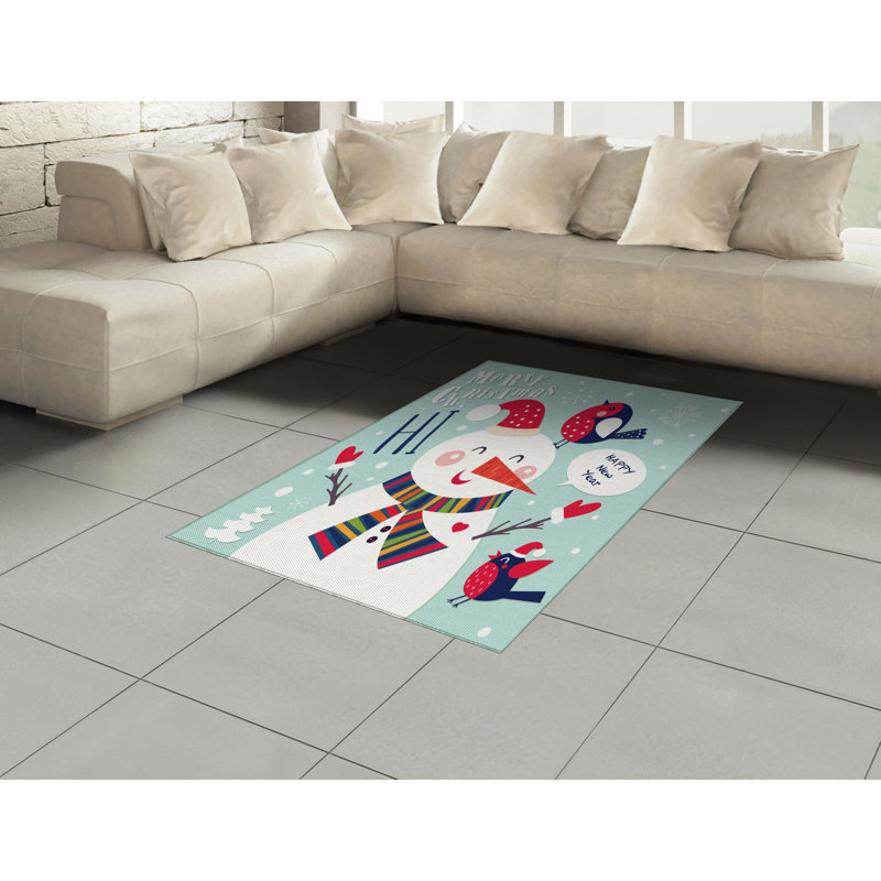 Christmas High Density Long Fiber Poly Threads Decorative Area Rug Carpet, Rectangle 4' x 5'8"
