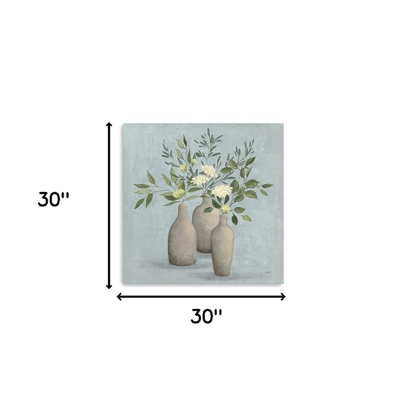 Jolies fleurs bohémiennes dans des vases en céramique, impression sans cadre