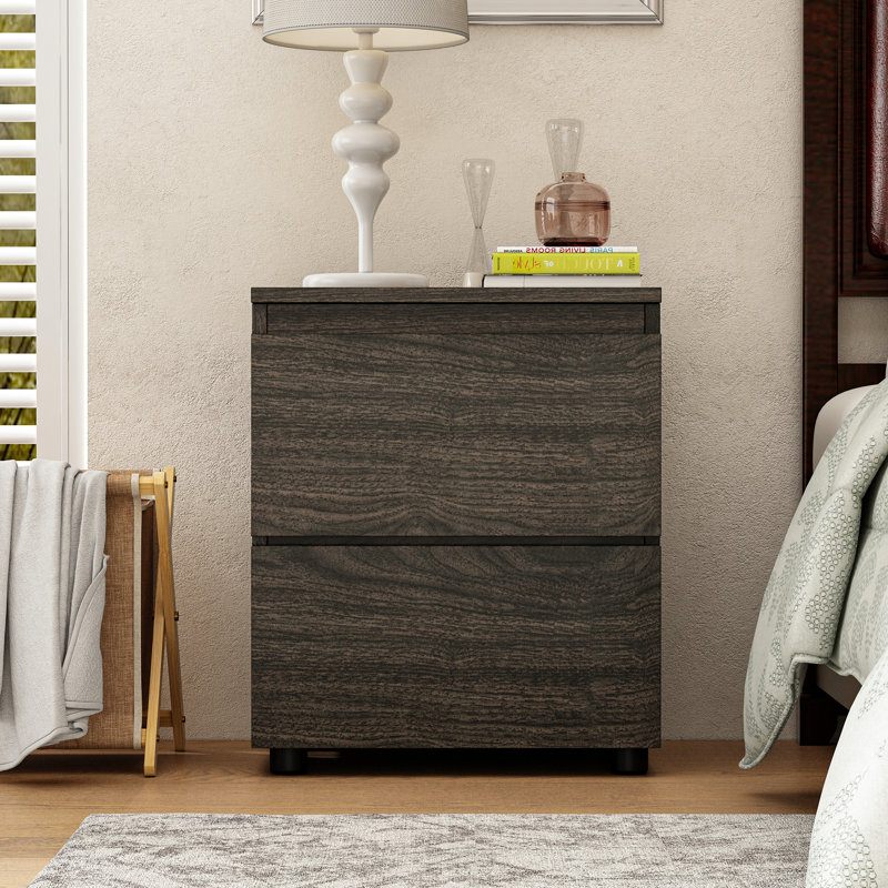 Chirokitia 15.7'' W Particle Board / Chipboard Nightstand, Dark Gray