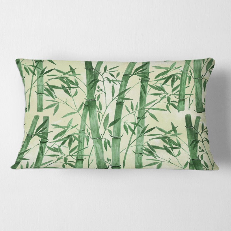 Housse et insert de coussin rectangulaire Bamboo Branches in the Forest I