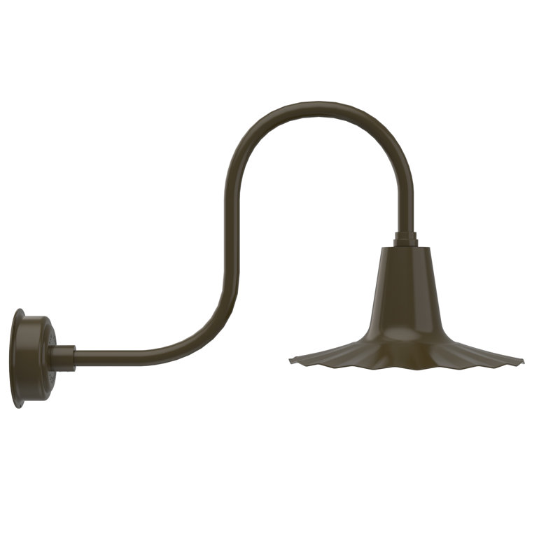 Luminaire de grange d’extérieur à del lris, H 7,5 po x l 16 po x P 16 po, Bronze acajou