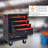 Multifunctional 5 Rolling Tool Cart - Metal Construction Black&Red 4" For Workshop