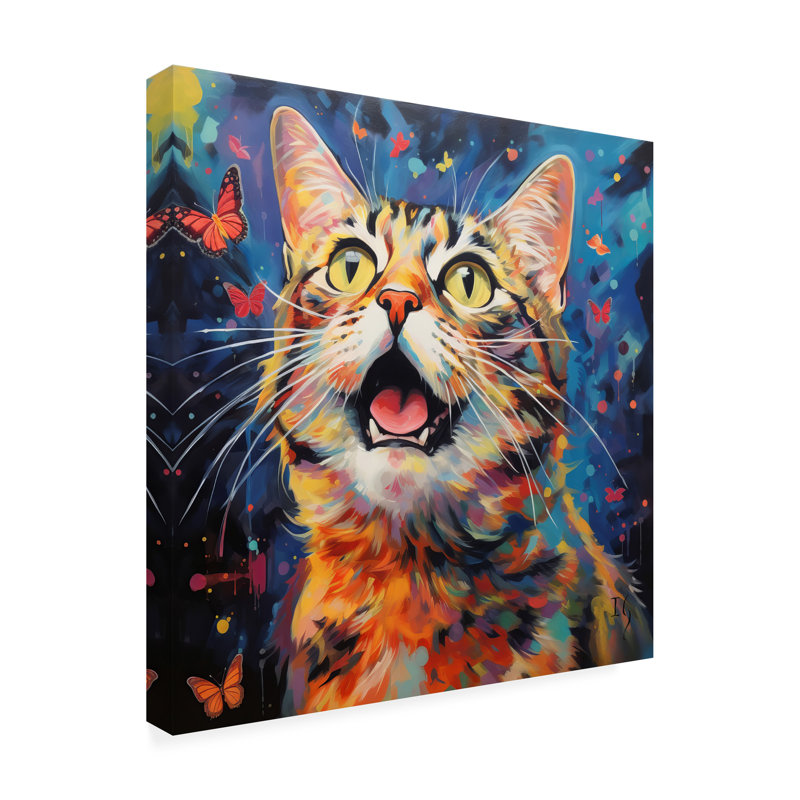 «Animals Butterfly Dance» sur toile, H 14 po x l 14 po x P 2 po