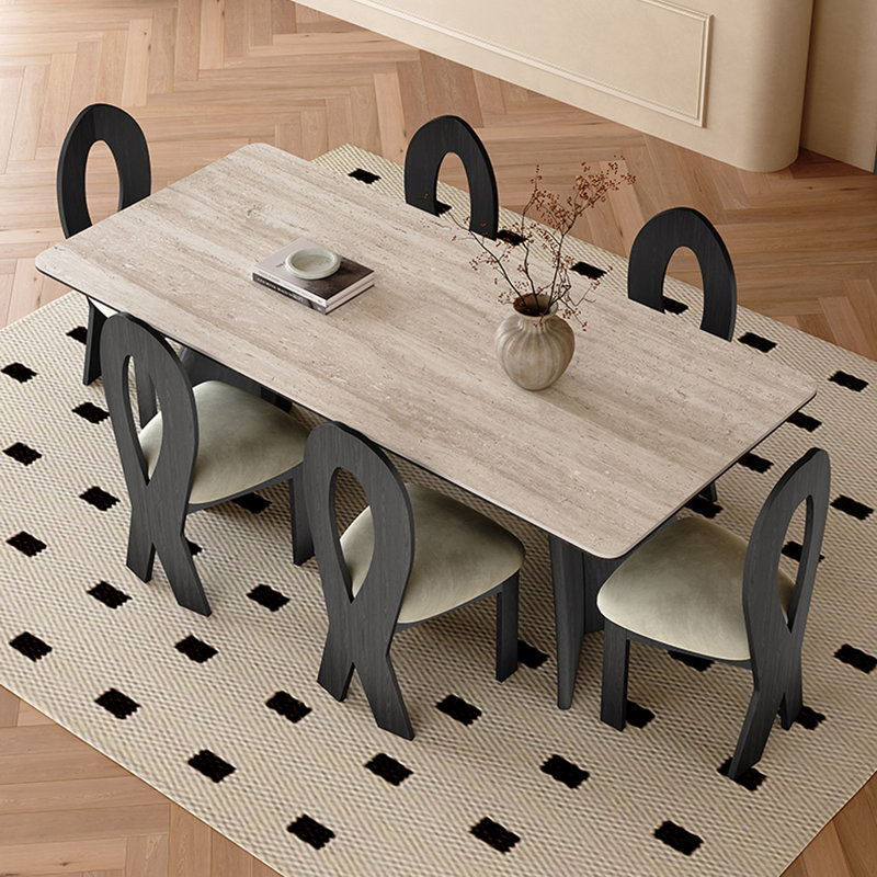 6 - Person Double Pedestal Dining Set, 29.5"H x 59.1"L x 31.5"W