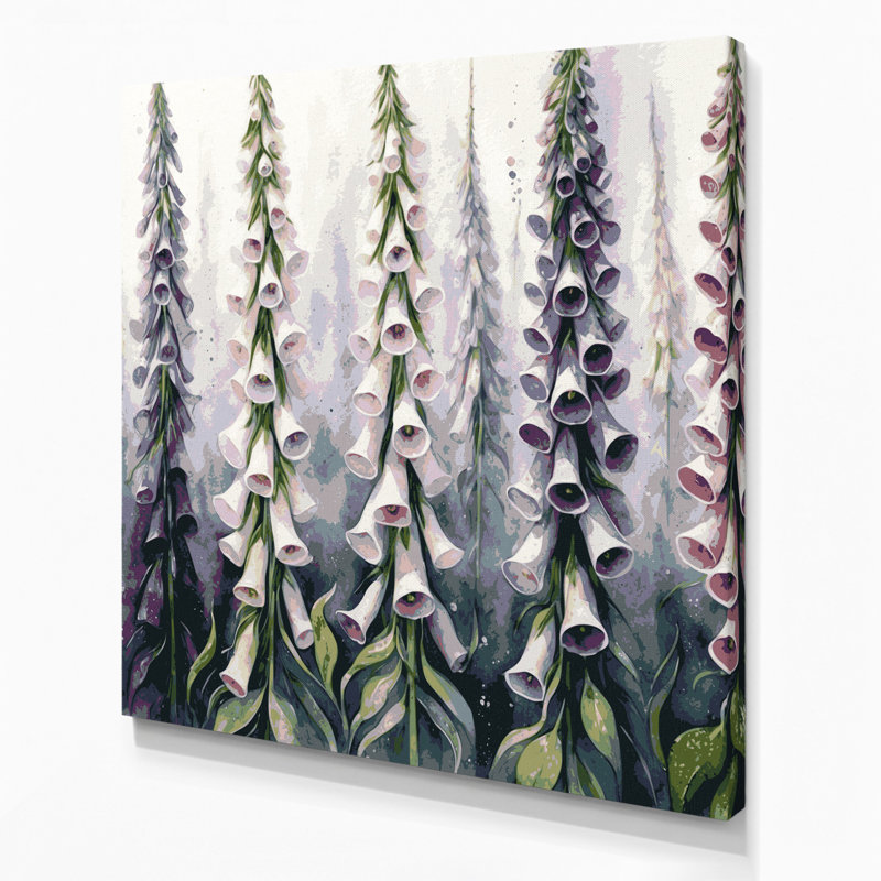 Art mural sur toile Botanical Foxglove, H 16 po x l 16 po