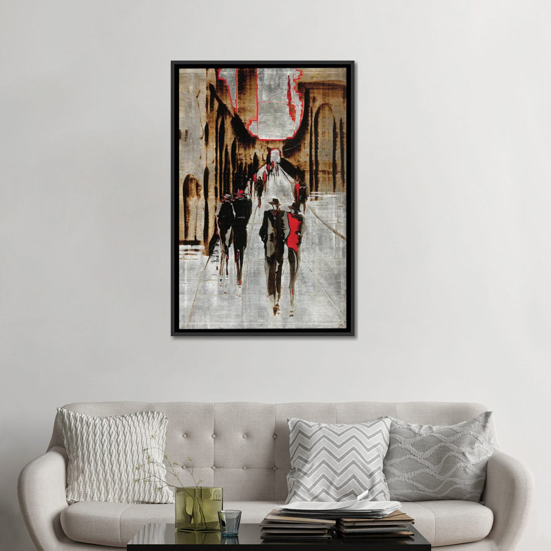 «City Scene IV», reproduction d'impression sur toile tendue, H 26 po x l 18 po x P 1,5 po, Toile avec cadre noir