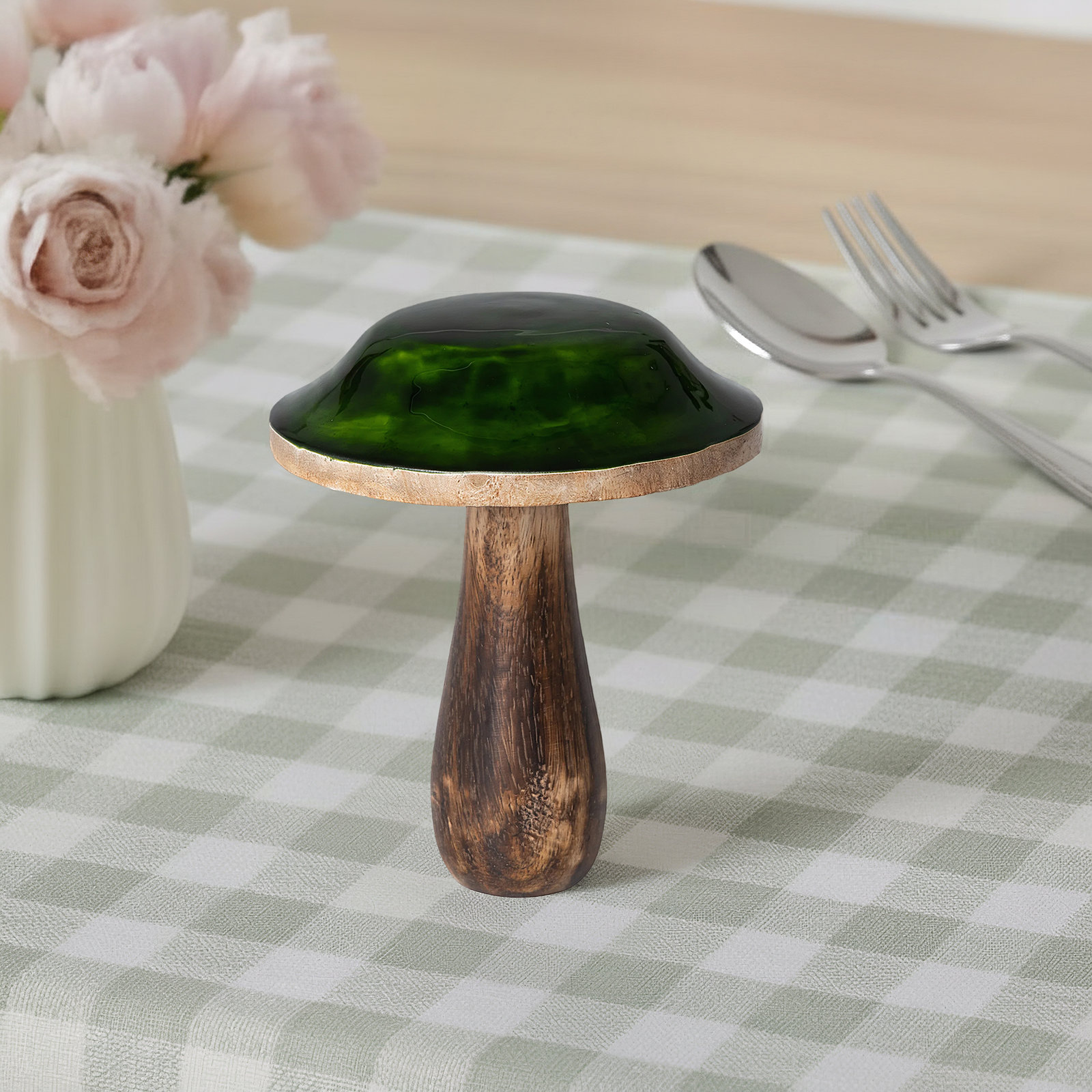 Forest Lacquered Wooden Mushroom