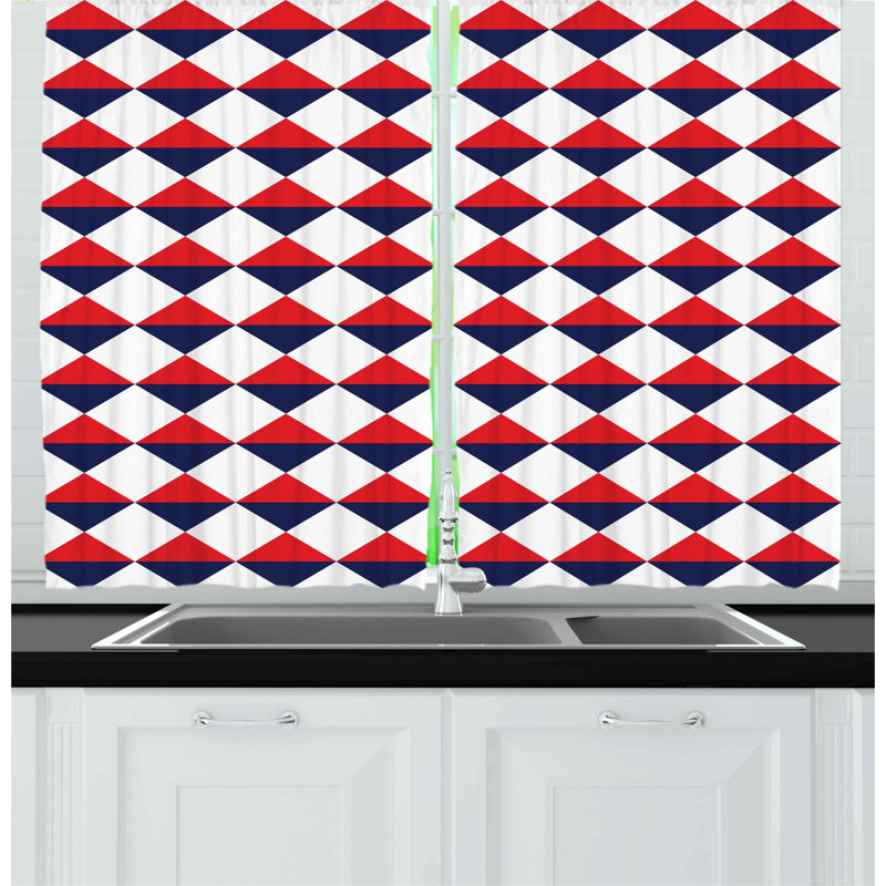 Geometric Pointed Kitchen Curtain