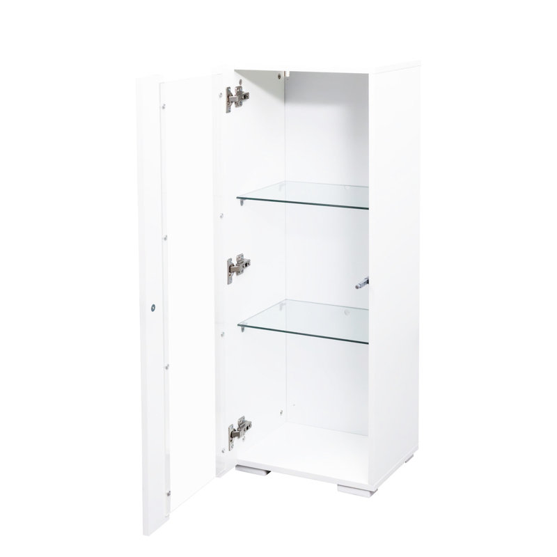 Armoires de rangement modernes avec lampe à bande en aluminium et tablettes en verre pour chambre à coucher pratique