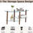 Modern Oval Coffee Table with Tempered Glass Top, Storage Shelves and Metal Frame-637727322-637727326