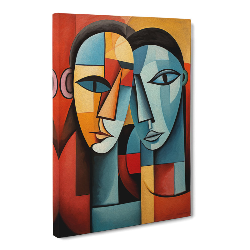 Two Men In Love Cubism No.2 - Wrapped Canvas, 76cm H x 50cm W x 3cm D