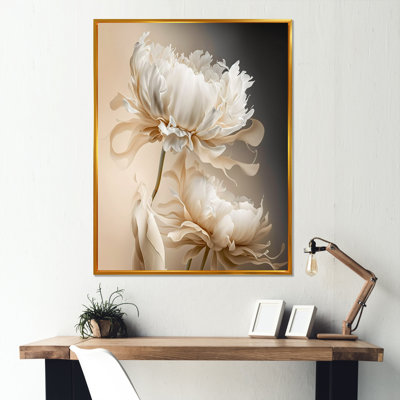 Peony Flower I - Peonies Framed Canvas Print Wall Art