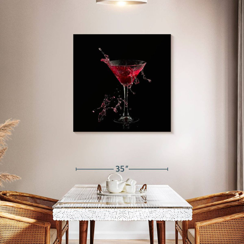 Yarlin Red Martini Splash, 36" H x 36" W