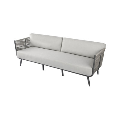 Milano 88.6" Powder-Coated Aluminum Patio Sofa with Sunbrella® Cushions, Commercial Grade