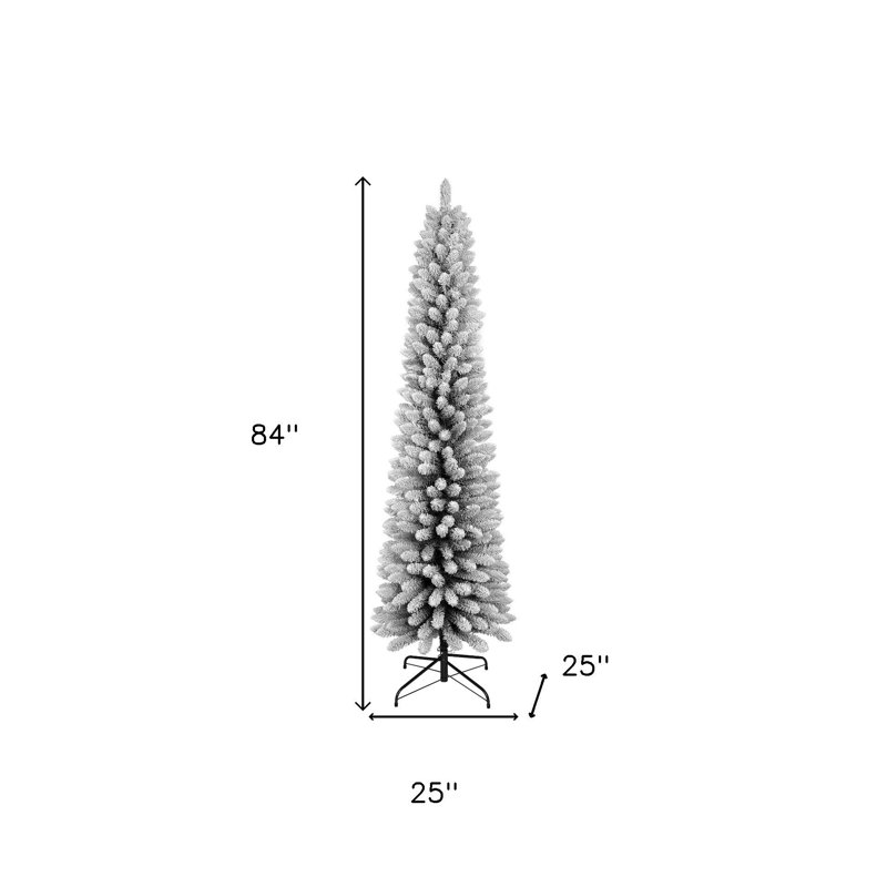 Sapin de Noël effilé 7 pi blanc