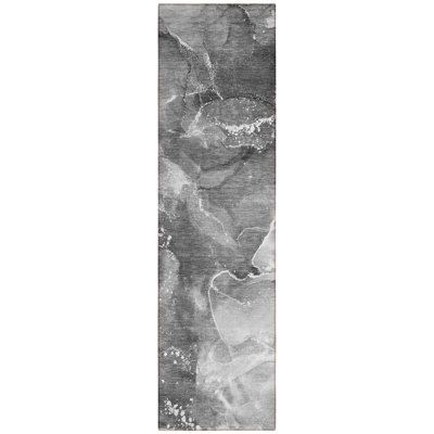 Tapis de couloir d'extérieur 8 po gris
