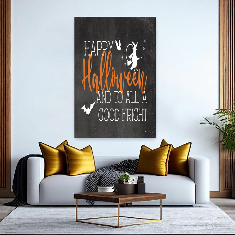 Happy Halloween, art contemporain de chauve-souris, H 40 po x l 60 po