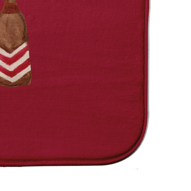 Tapis de bain peint Stella OAR, l 17 po x L 24 po, Rouge