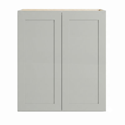 Armoire murale moderne de style Shaker, structure en bouleau massif, caisson en contreplaqué plaqué bouleau, fini mat doux à base d'eau, étagère réglable, plusieurs largeurs (9" à 39")